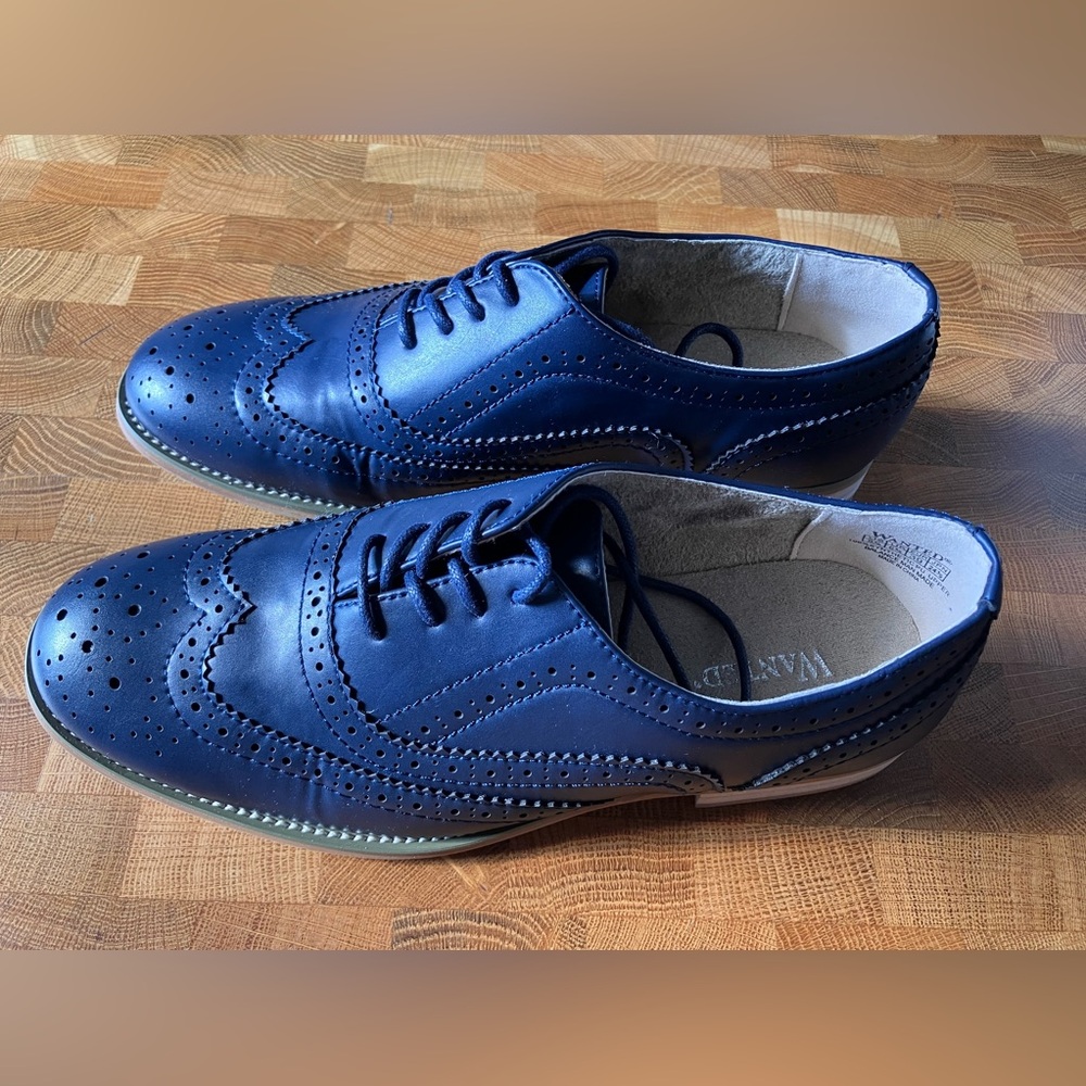 Navy Blue ‘Babe’ Wingtip Oxfords NIB